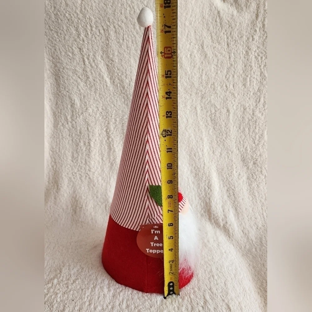 New large Christmas tree topper Gnome for holidays 18 in long